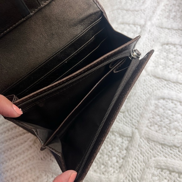 Coach Signature Brown and Tan Wallet - Picture 7 of 13
